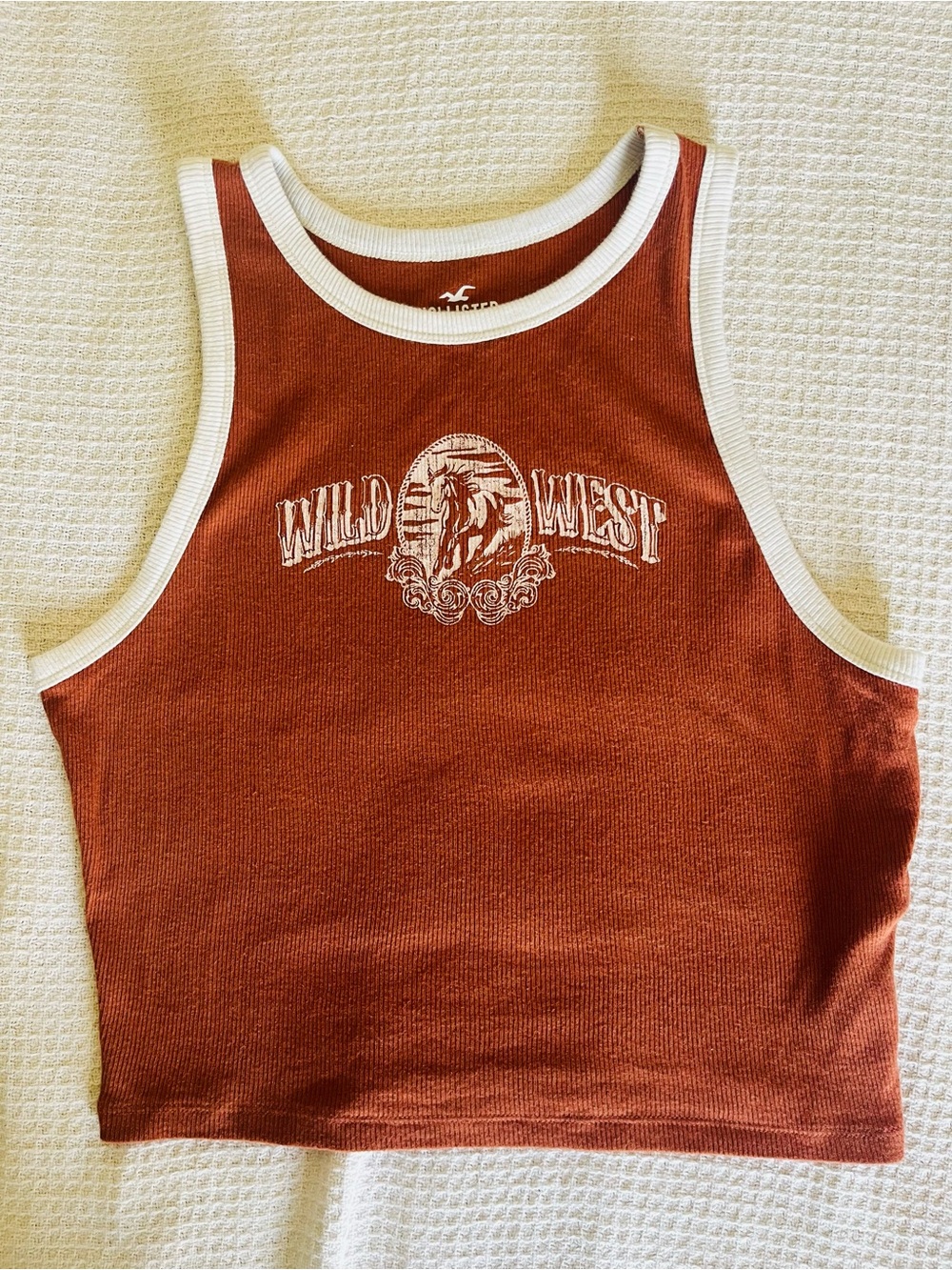 Hollister 'Wild West' Rust Ribbed Tank Top